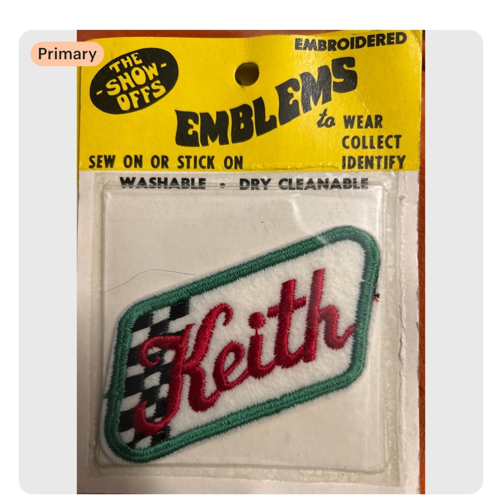 Emblems Patch 'The Show Offs' vintage 70s name Keith